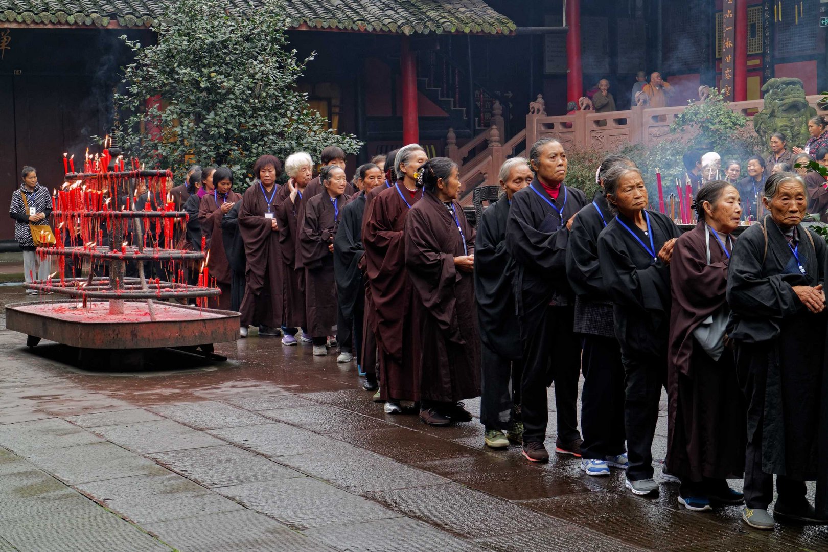 Au temple de Wannian, Sichuan, Chine.