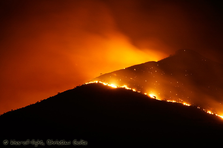 Auas Mountains on Fire