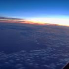 Aube vue du ciel sur l'Atlantique à 4 heures du matin