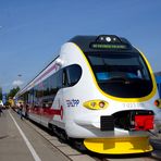 Auch die kroatische Bahn war mit einem Dieseltriebwagen auf der InnoTrans vertreten