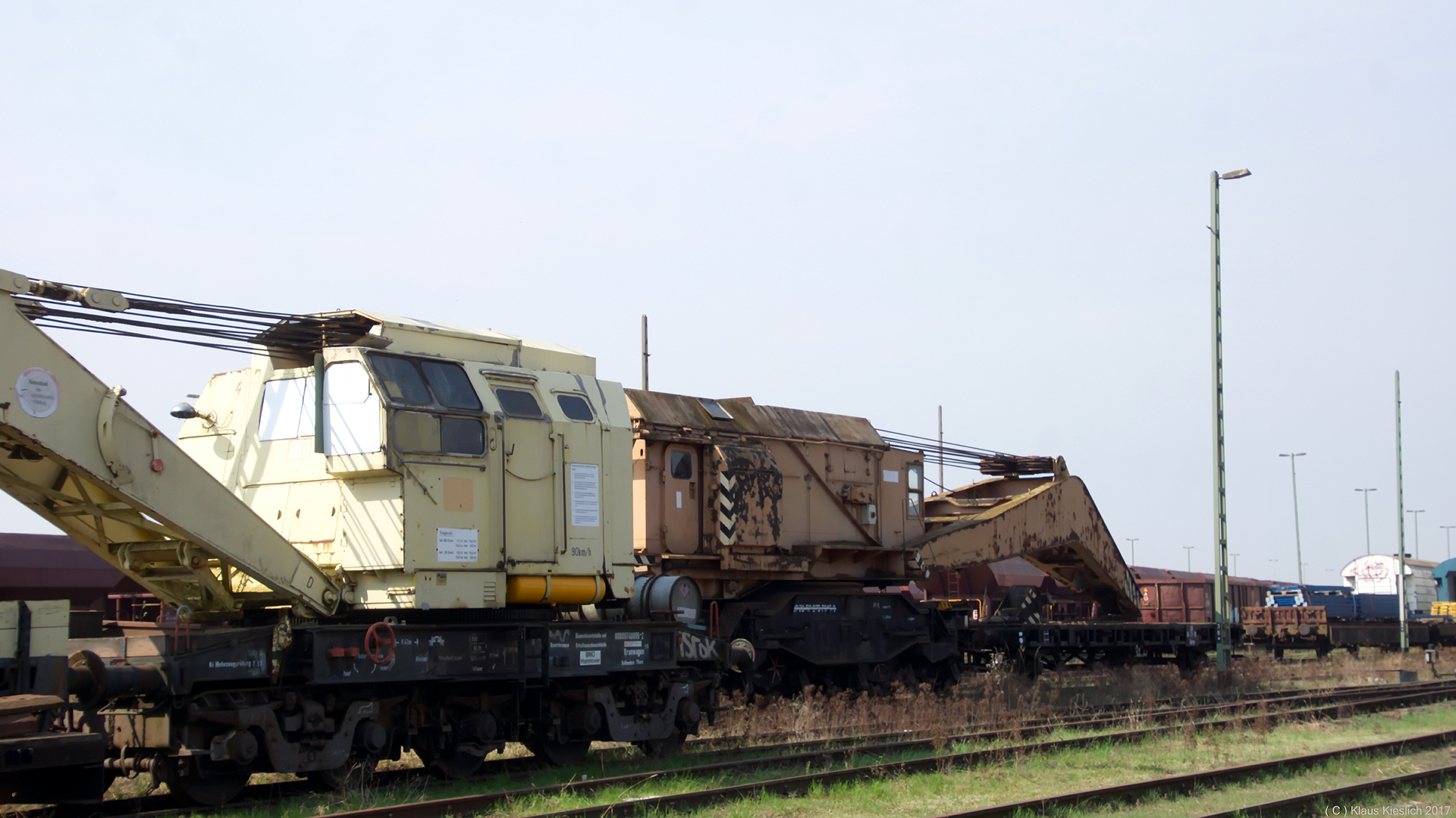 Auch Eisenbahndrehkrähne sind in der Fahrzeugsammlung.....