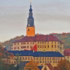 Auch im Müglitztal bei Schloss Wesenstein gab es Nebelschwaden...