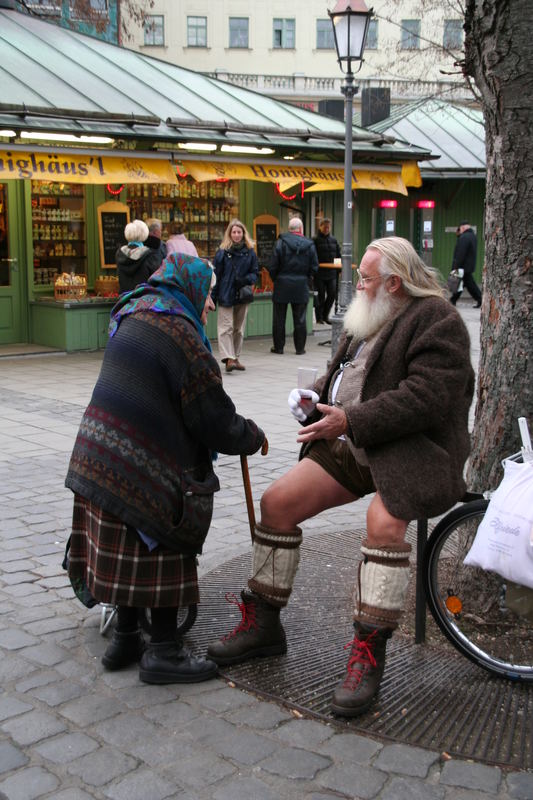 Auch im Winter trägt Mann dicke Socken