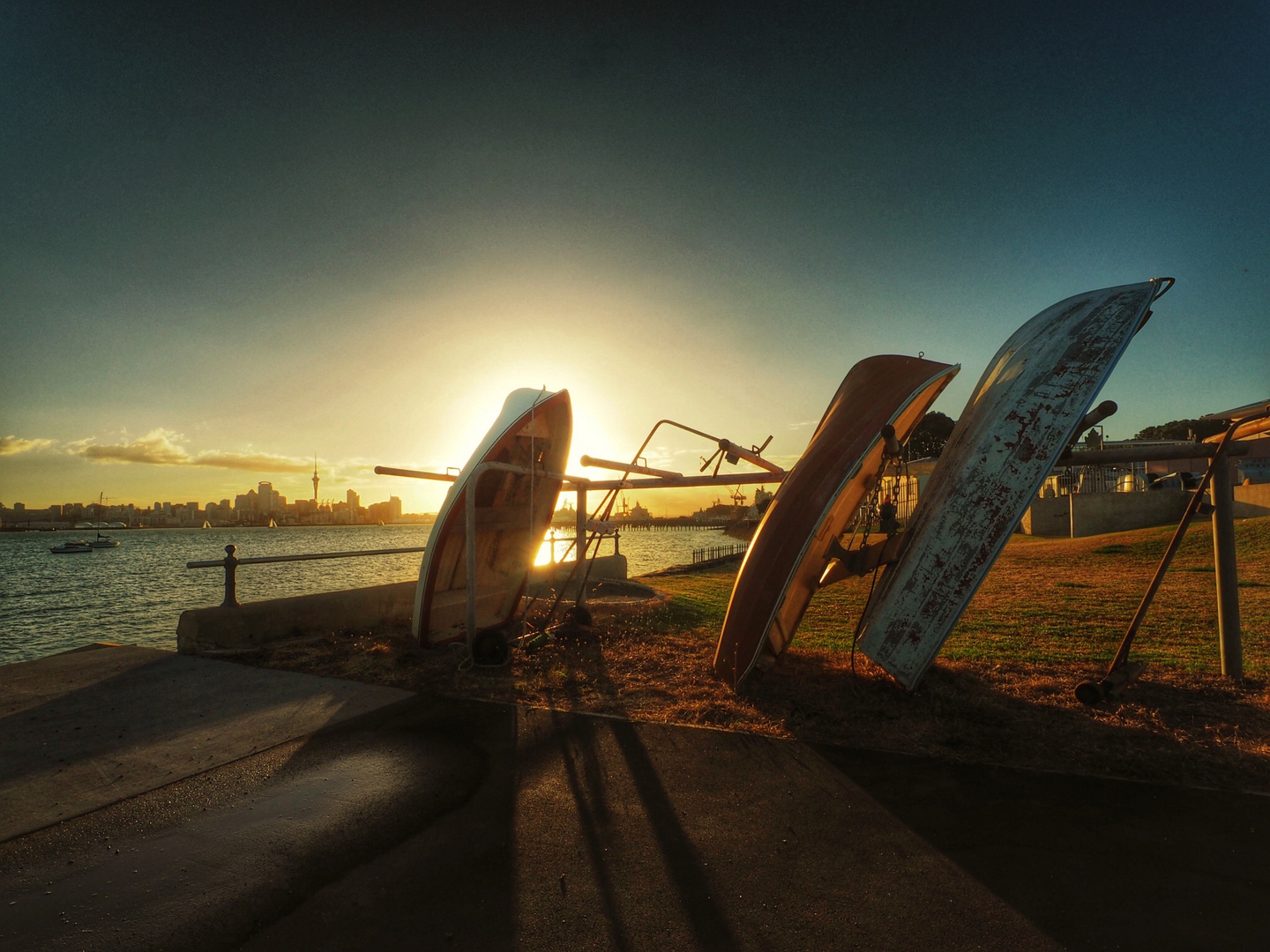 Auckland Skyline von Davonport aus