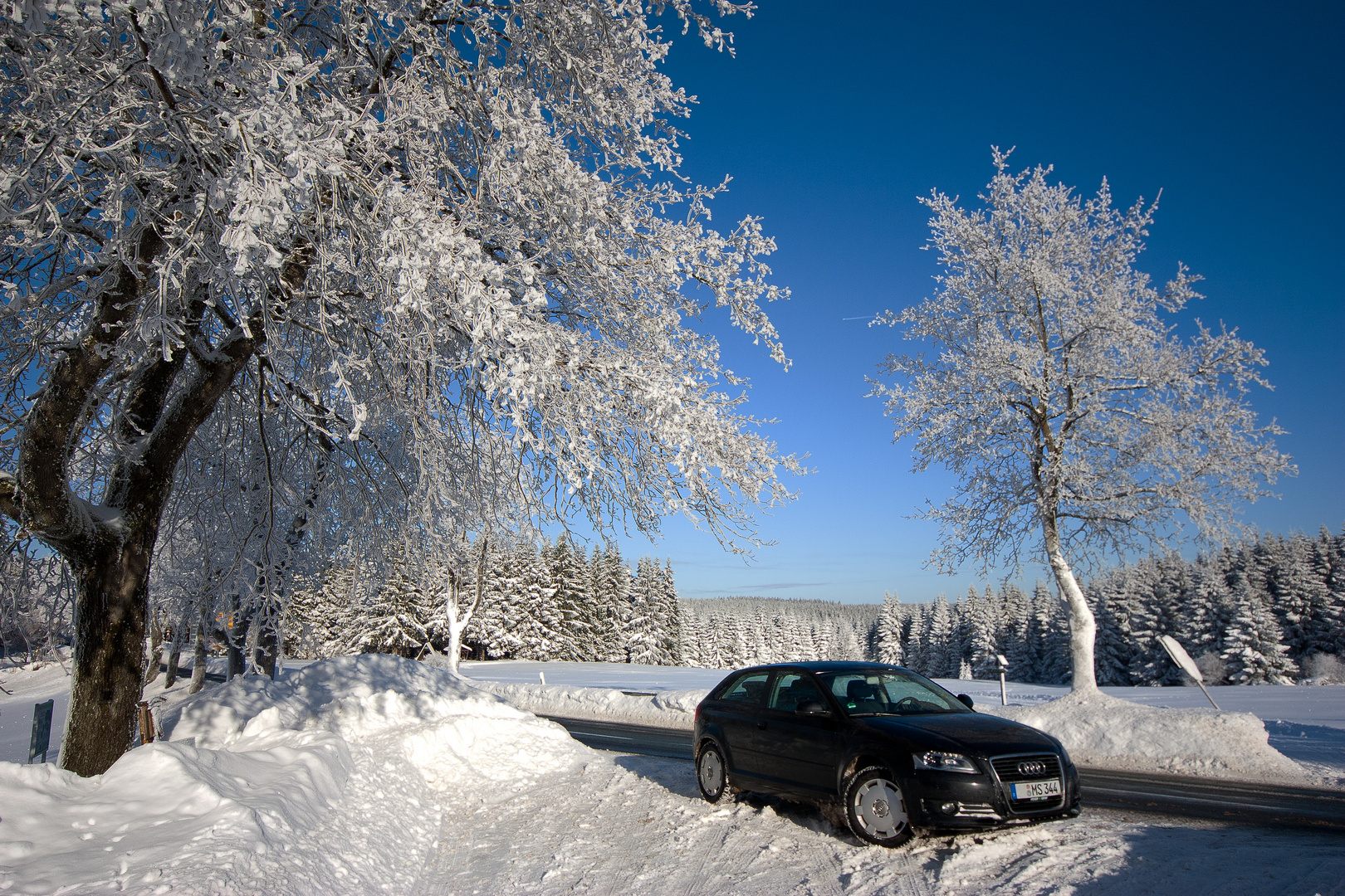 Audi im Schnee (Thüringer Wald)