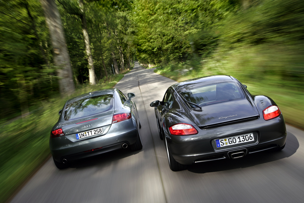 Audi TT im Vergleich Porsche Cayman