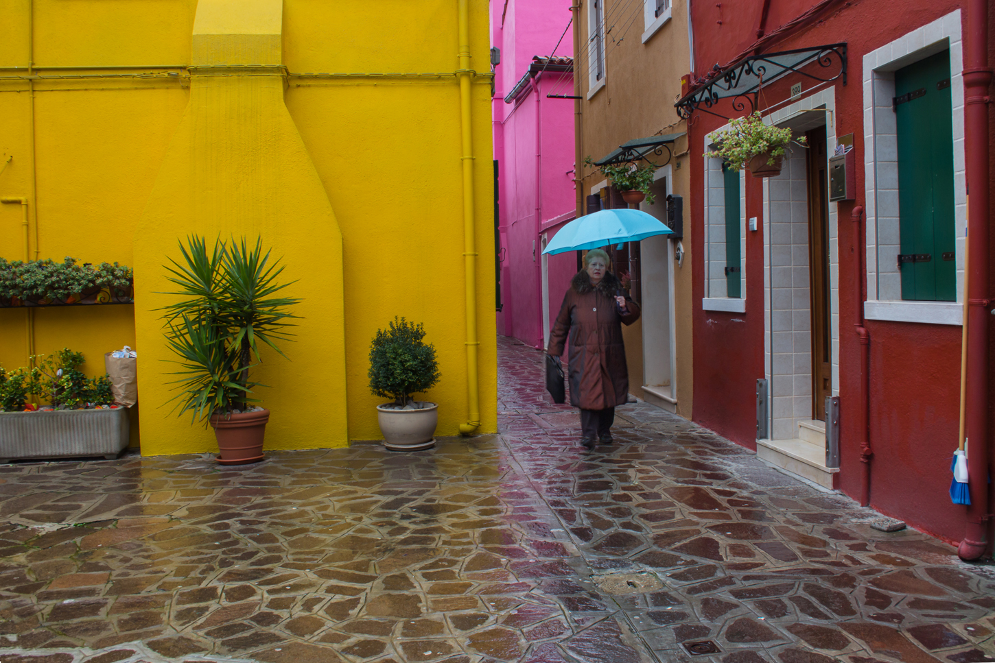 auf Burano bei Regen