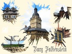 Auf Burg Falkenstein (Pfingsten 2015) - Watercolor on Canvas - I