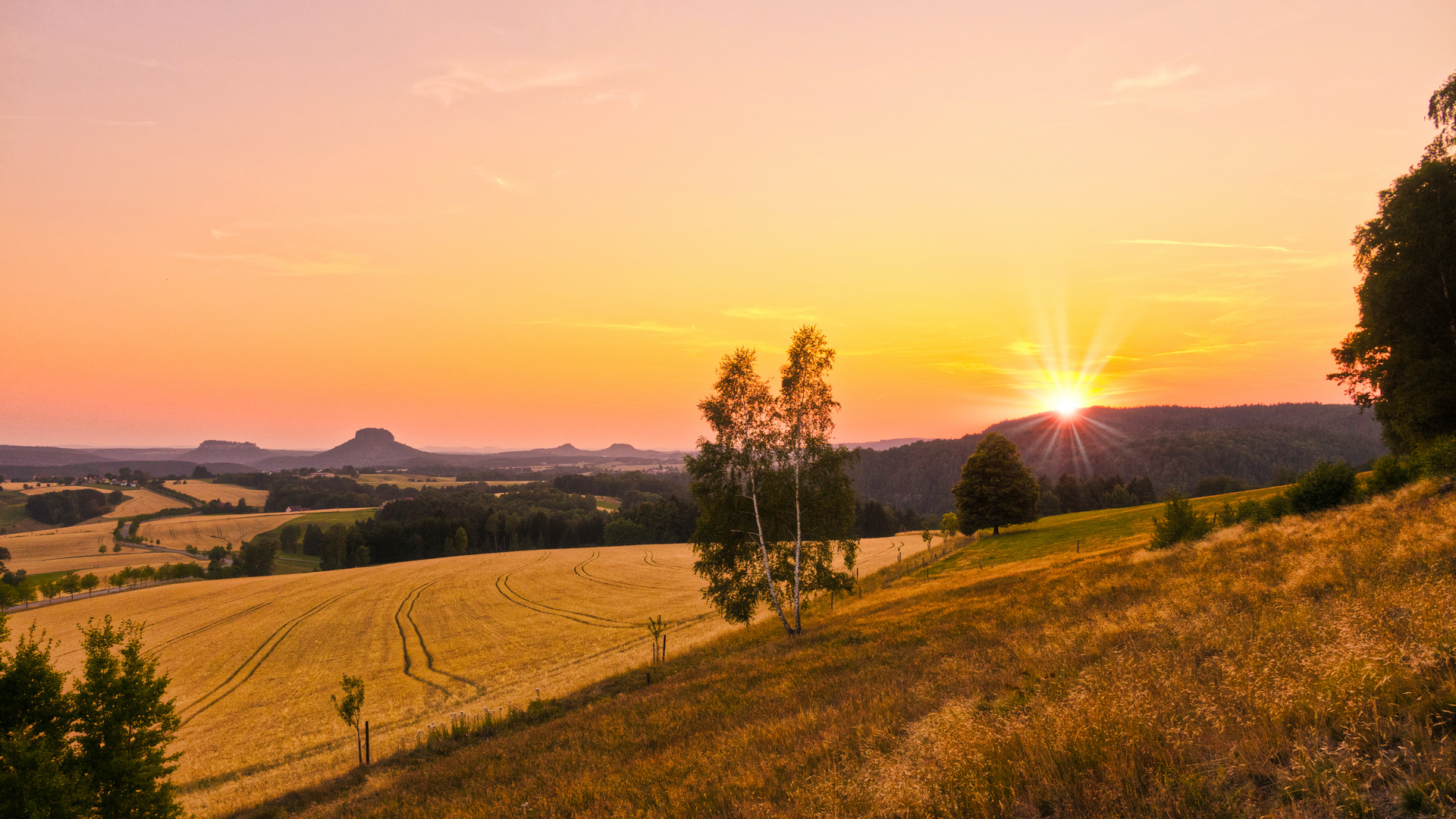 Auf dem Adamsberg zum Sonnenuntergang