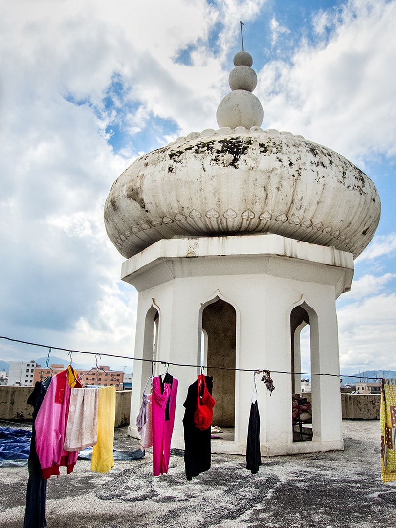 Auf dem Dach der Moschee