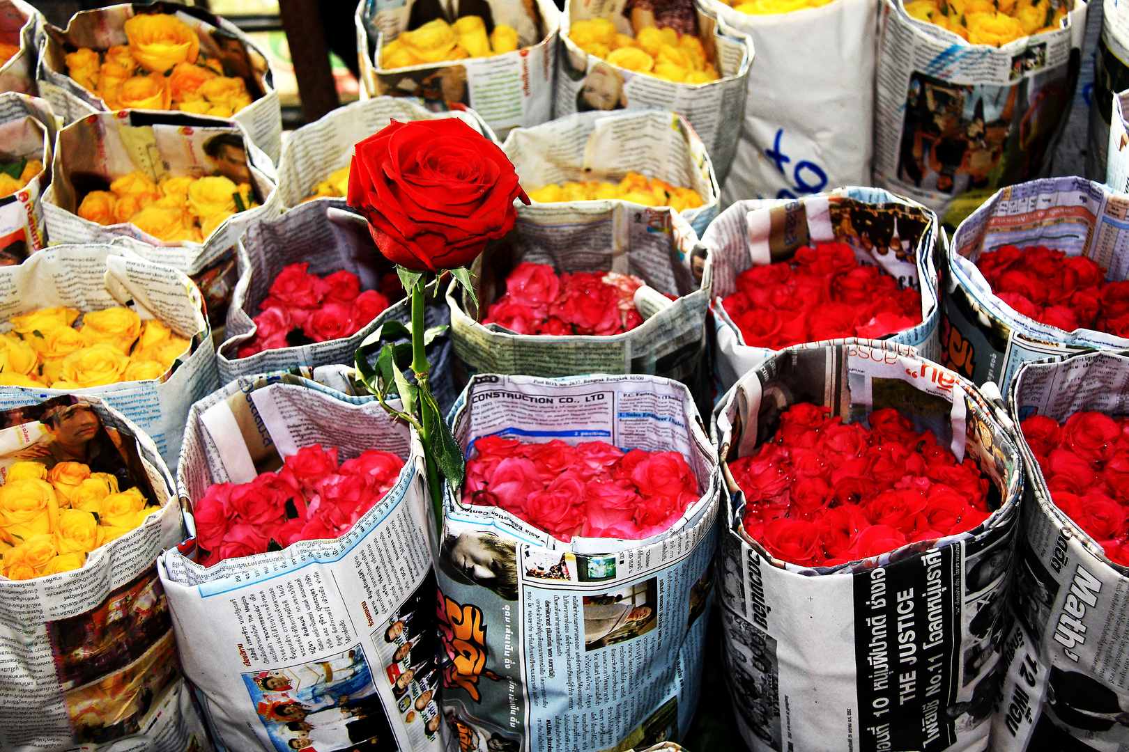 Auf dem Flowermarket in Bangkok