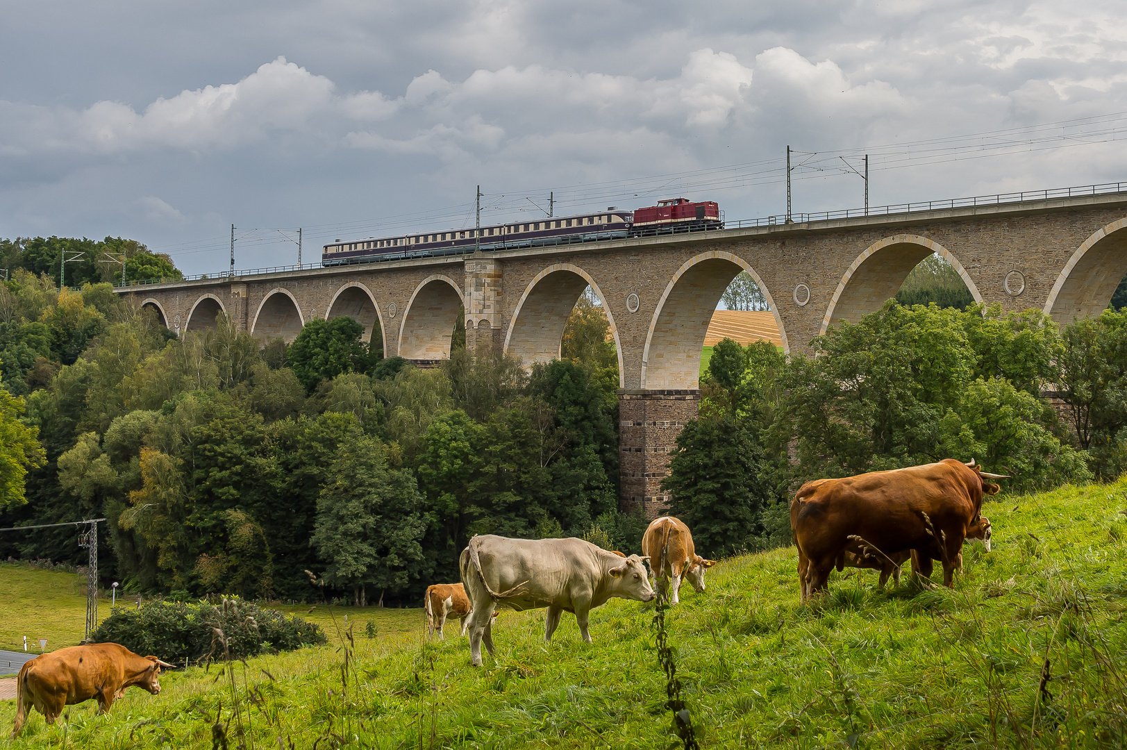 Auf dem Frankensteiner Viadukt