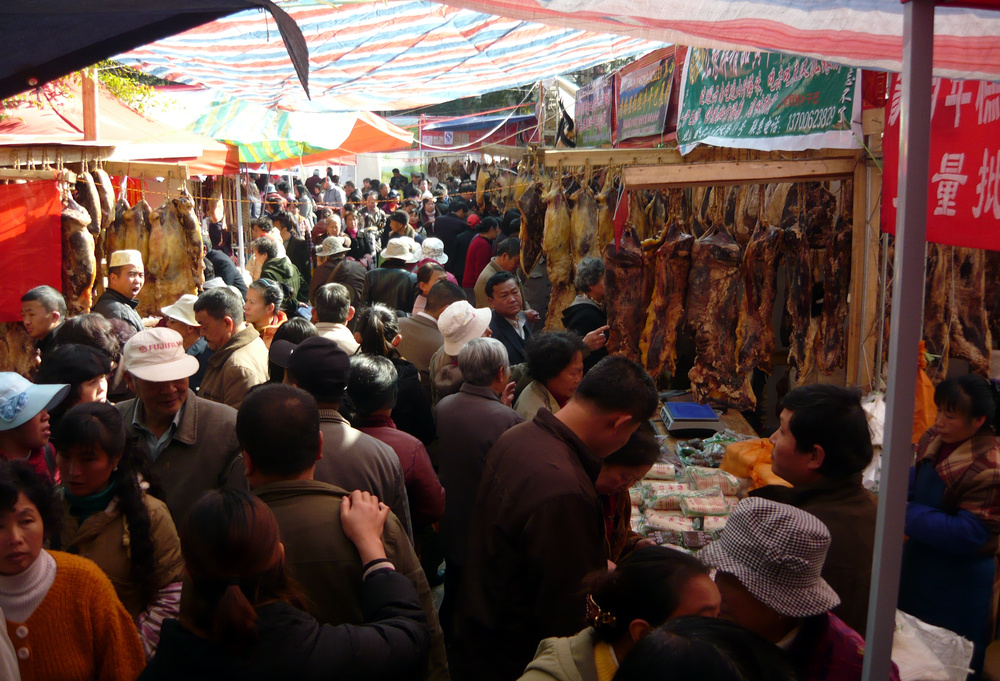 Auf dem Frühlingsfest-Markt in Kunming