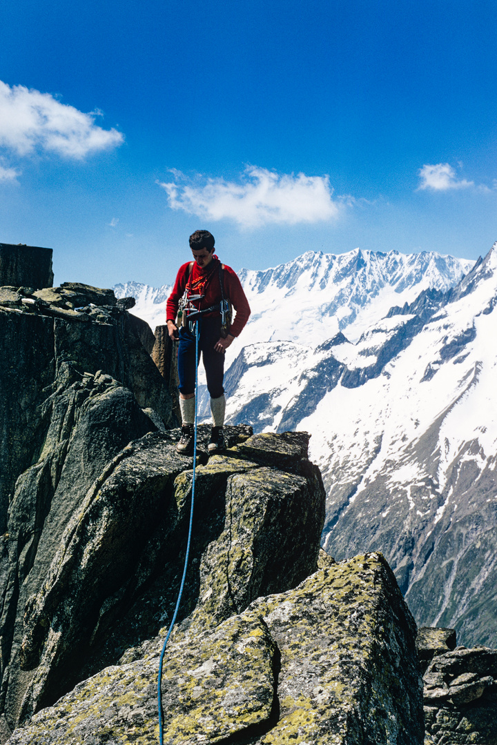 Auf dem Gipfel des Bergseeschijen (Dia von 1971, gescannt)