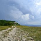 auf dem grünen Berg verdunkelte sich der Himmel