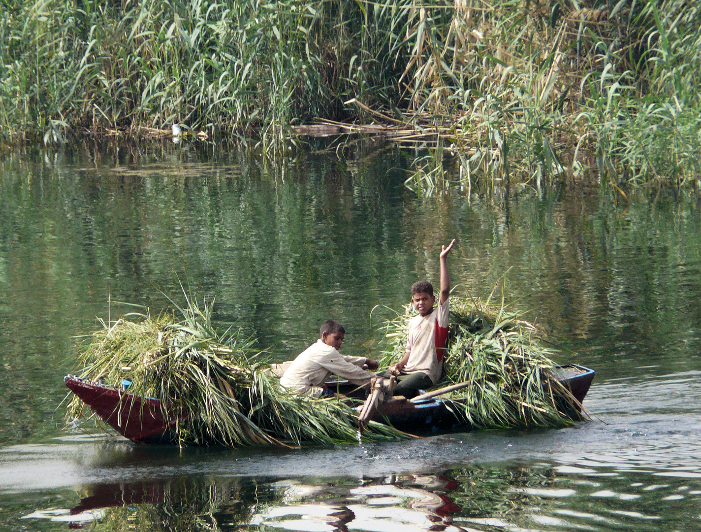 Auf dem Heimweg - Boot auf dem Nil