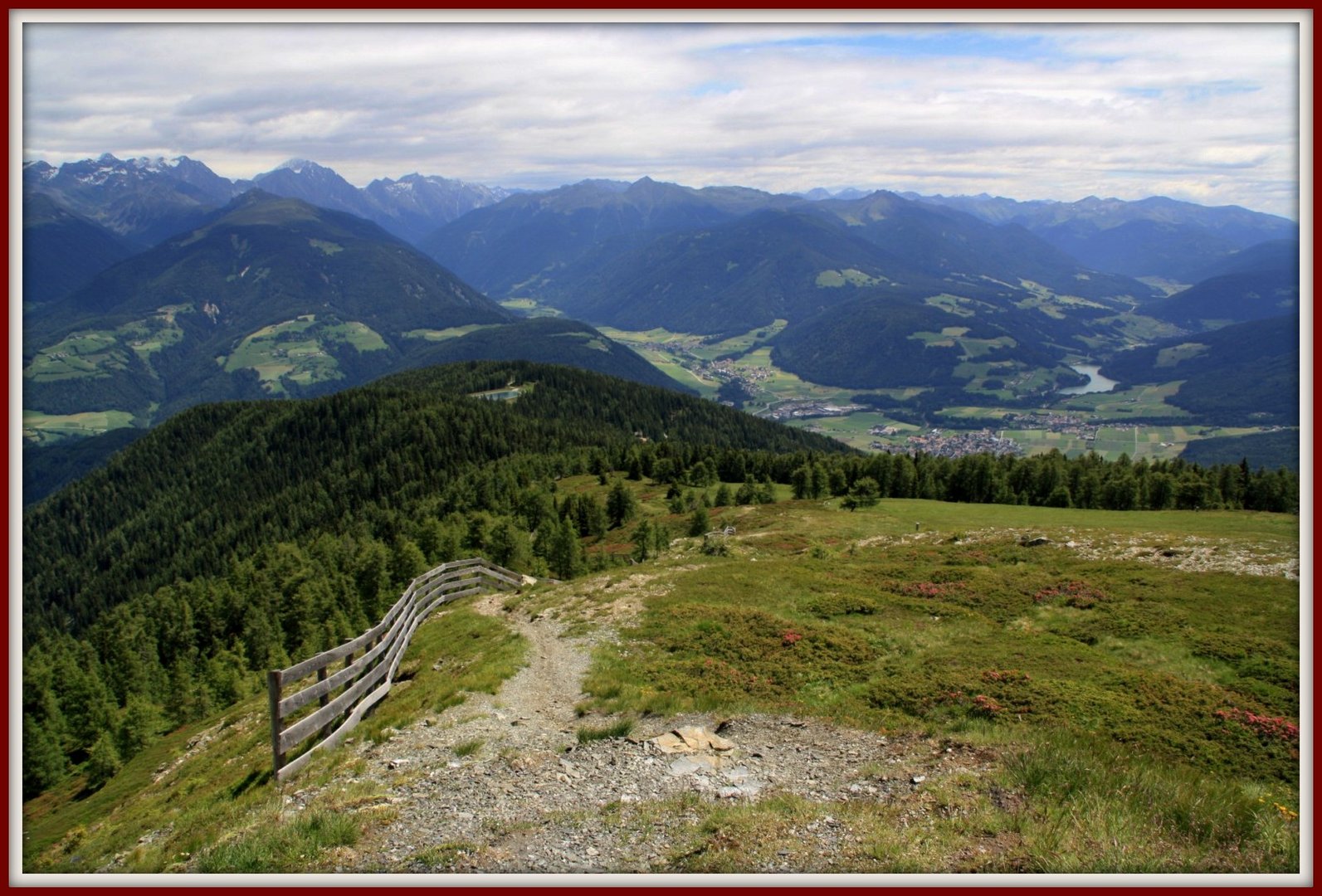 Auf dem Kronplatz mit Blick in's Pustertal