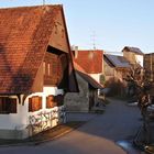 auf dem Lande, Bauernhaus, abends