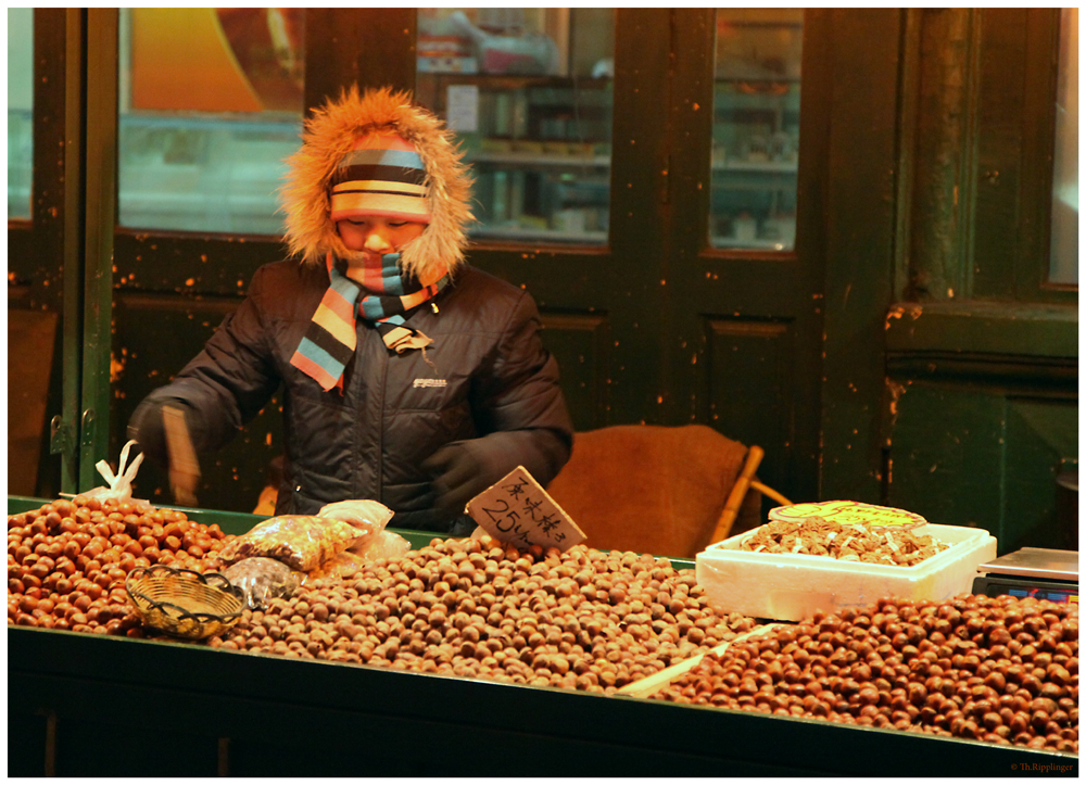 Auf dem Markt in Harbin / China bei -25 Grad