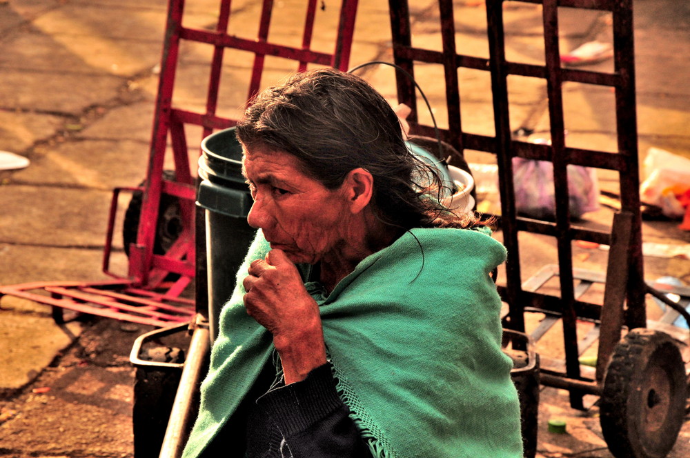 Auf dem Maya Markt in San Cristobal- sorgenvoller Blick