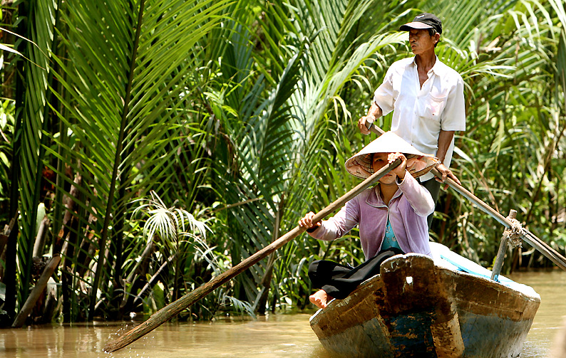 Auf dem Mekong