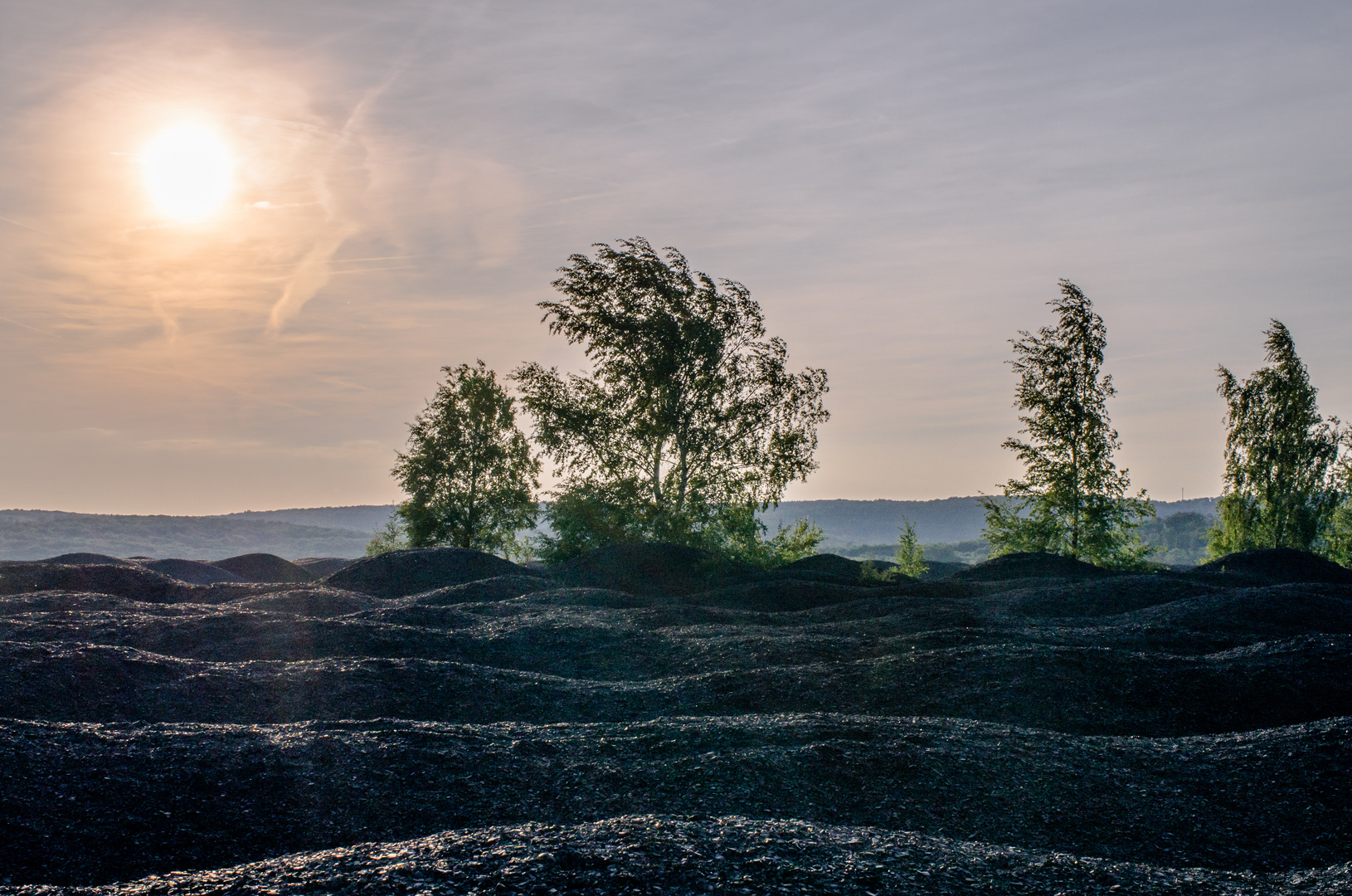 Auf dem Plateau der Bergehalde Lydia Camphausen (Saarland)