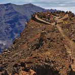 auf dem Roque de Los Muchachos mit Blick in die Caldera