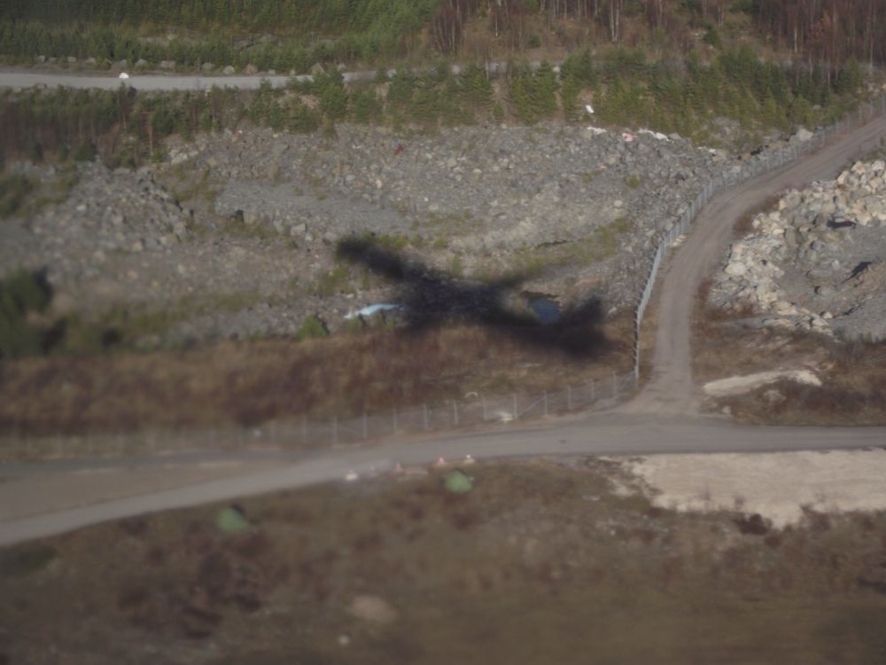 Auf dem Rückflug - der Schatten unserer Maschine.