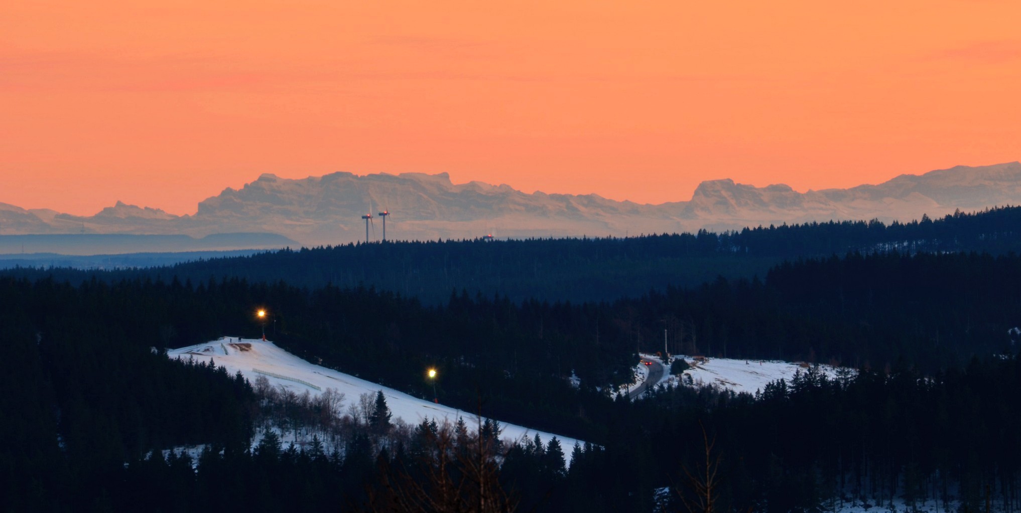 Auf dem Schliffkopf - Nordschwarzwald- mit Alpensicht (ca. 300 km)