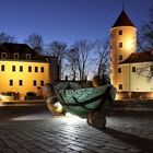 Auf dem Schlossplatz in Freiberg