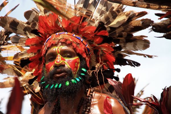 Auf dem Sing-Sing in Goroka, Papua Neuguinea