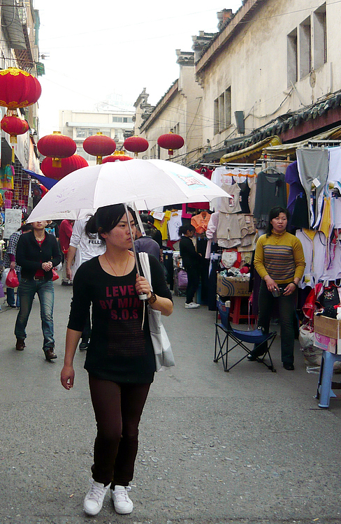 Auf dem Tempelmarkt in Hefei