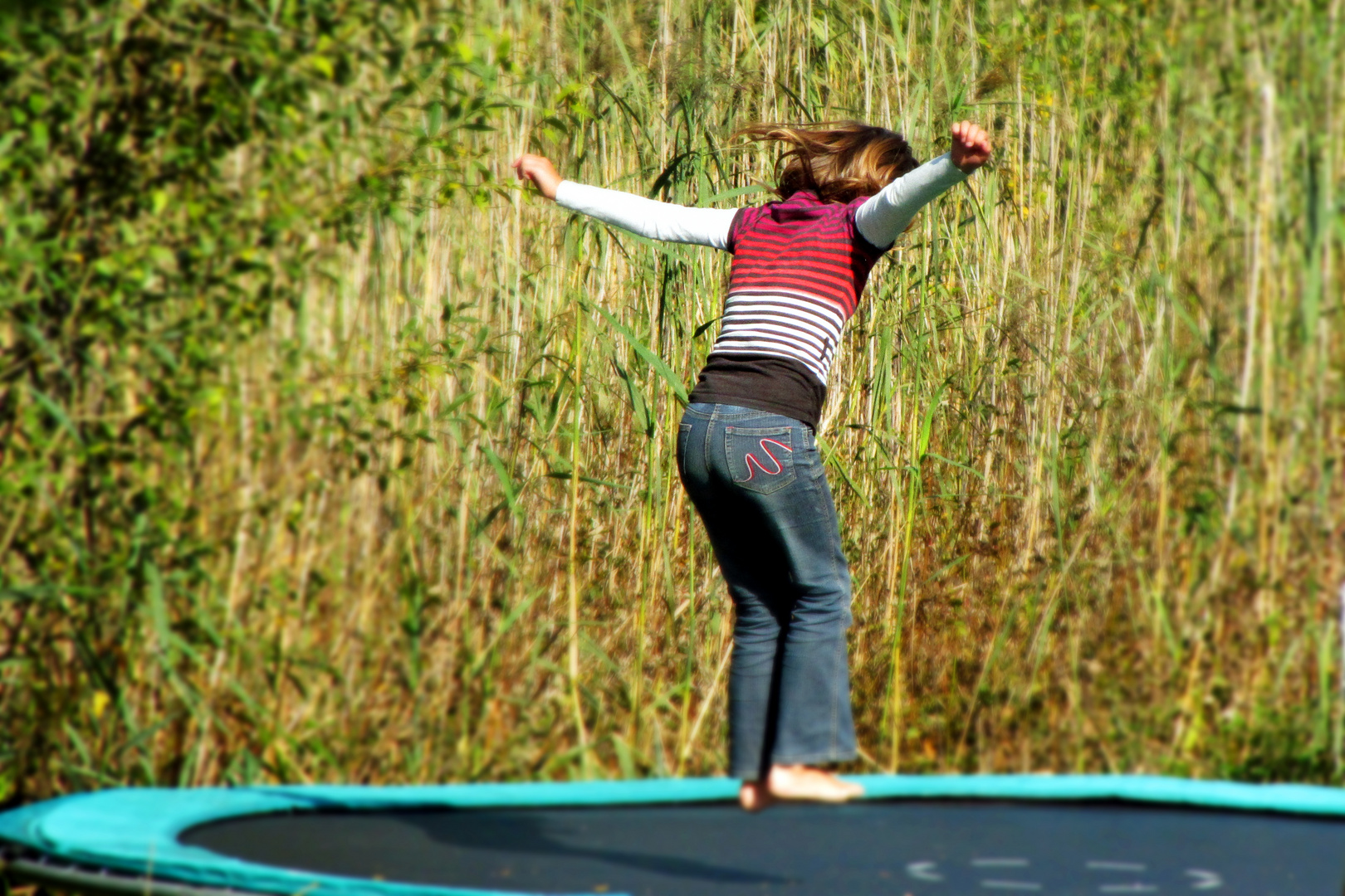 auf dem Trampolin