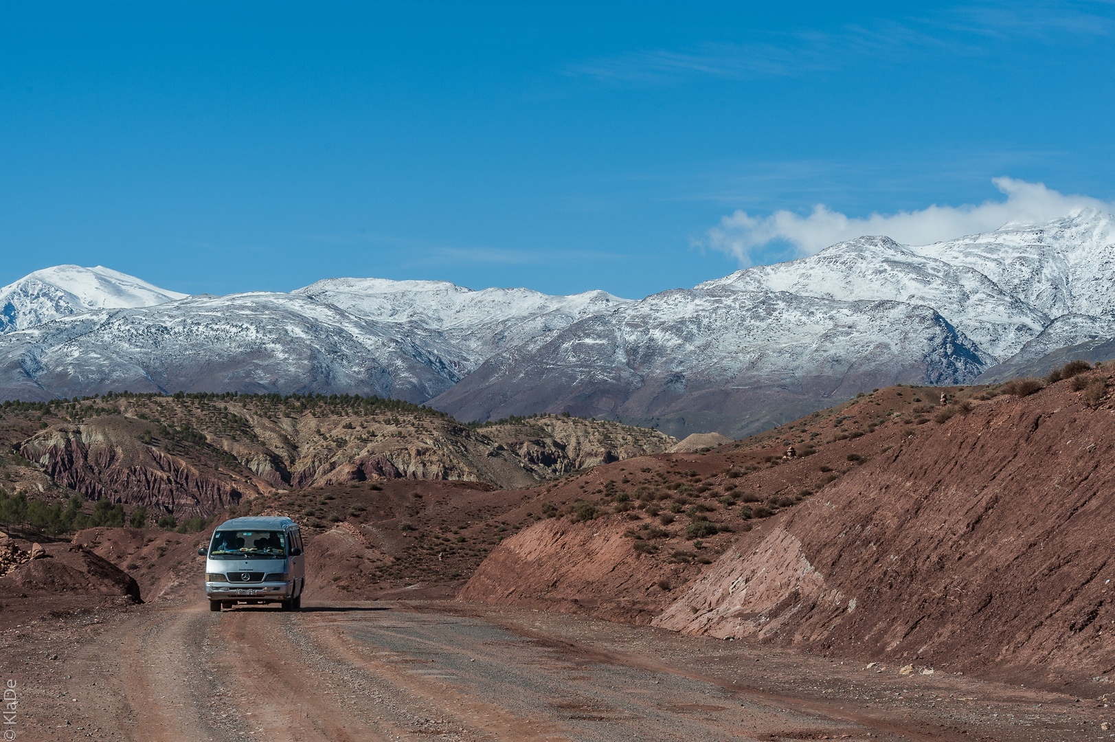 Auf dem Weg nach Telouet - Schnee im Atlas-Gebirge