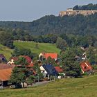 Auf dem Weg zum Pfaffenstein lasse ich die Festung Königstein...