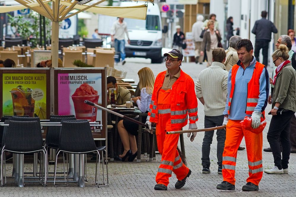 Auf dem Weg zur Mittagspause