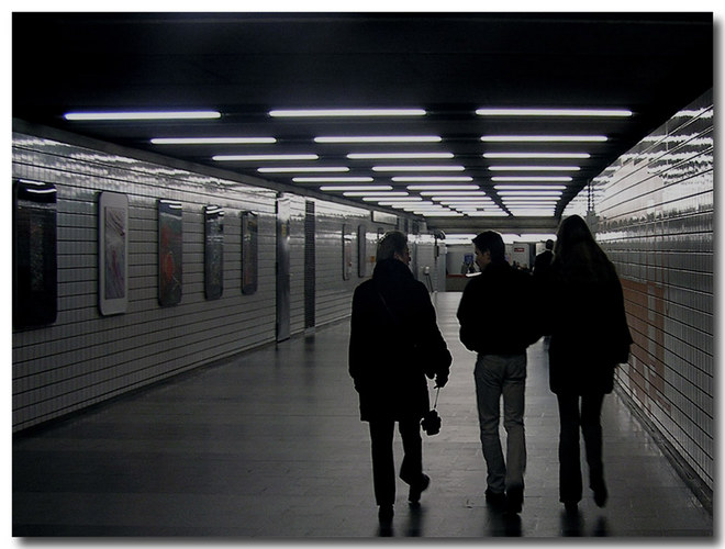 Auf dem Weg zur U-Bahn