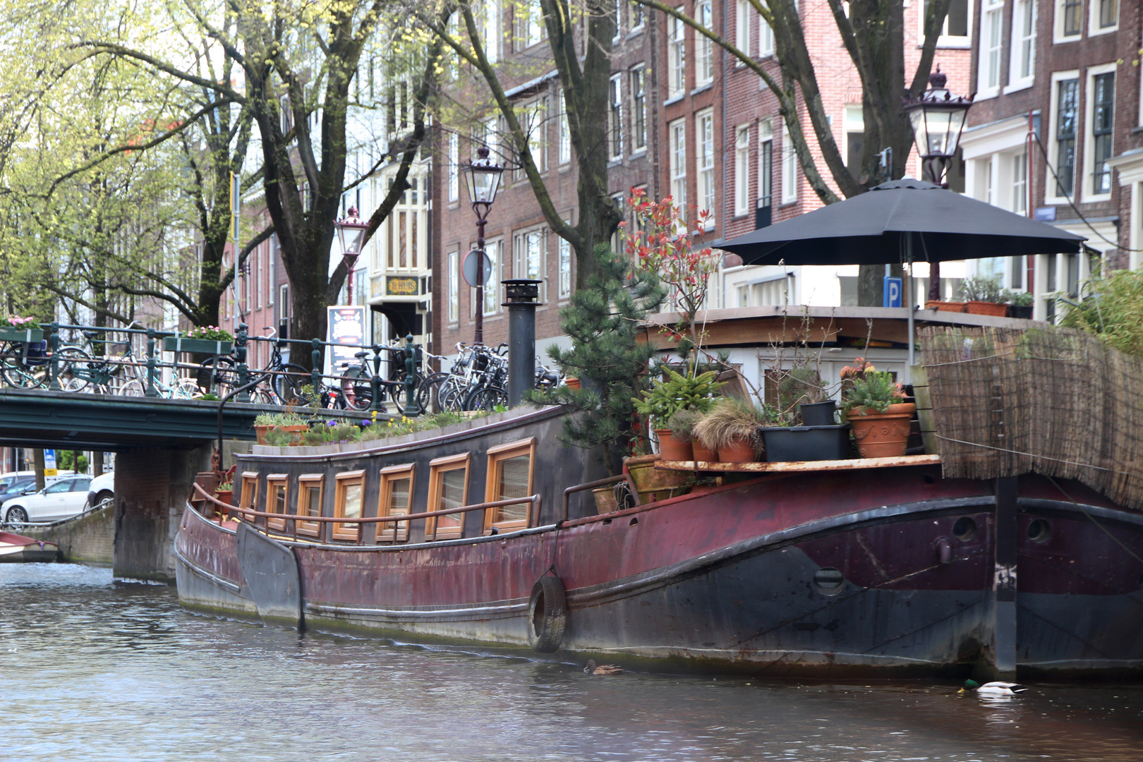 Auf den Kanälen in Amsterdam