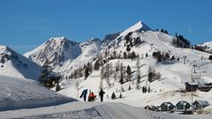 auf den Weg zur Piste