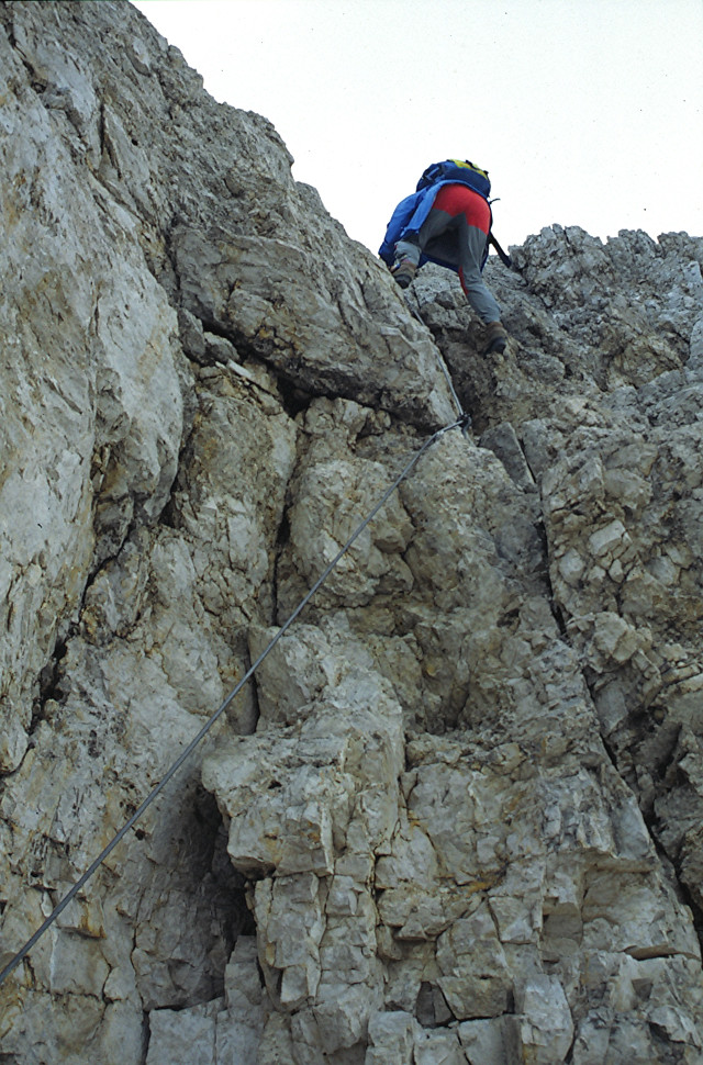 Auf der Ferrata Mario Bianchi zum Mt.Christallo