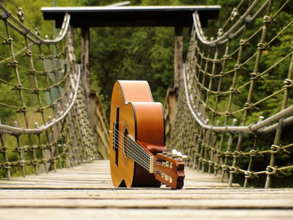 Auf der Hängebrücke