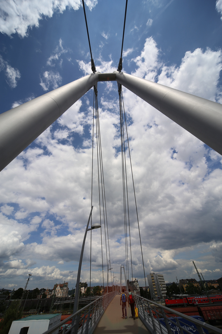 Auf der Hängebrücke