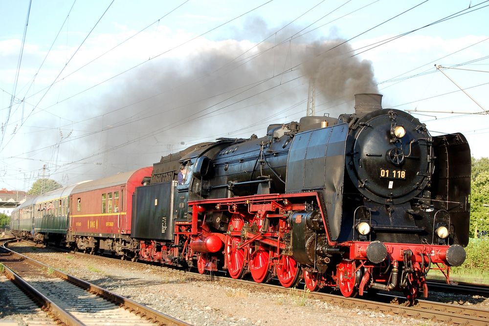 auf der Heimfahrt, 01 118 im Bhf Lichtenfels