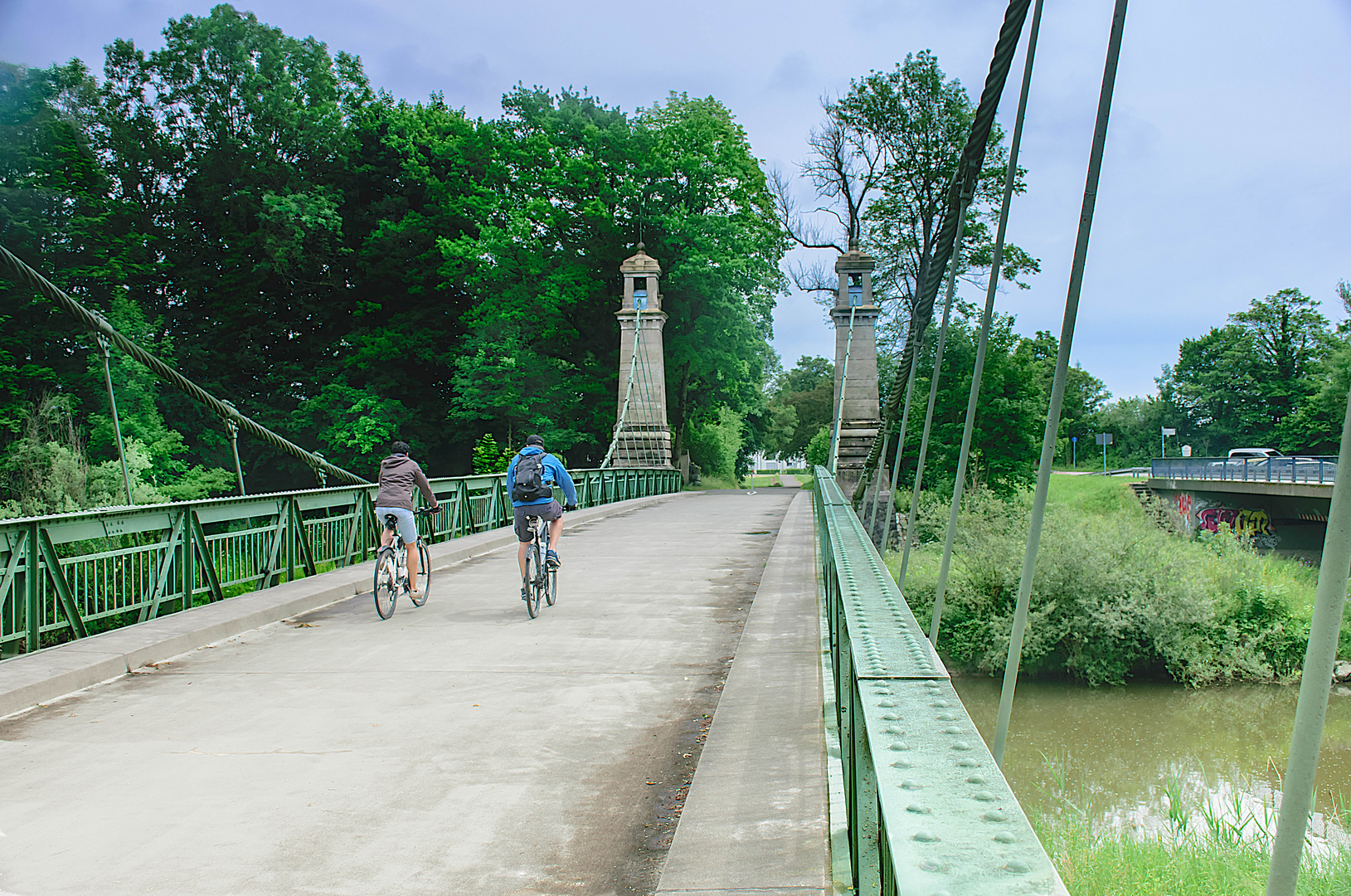 Auf der Kabelbrücke Langenargen(Bodensee) 