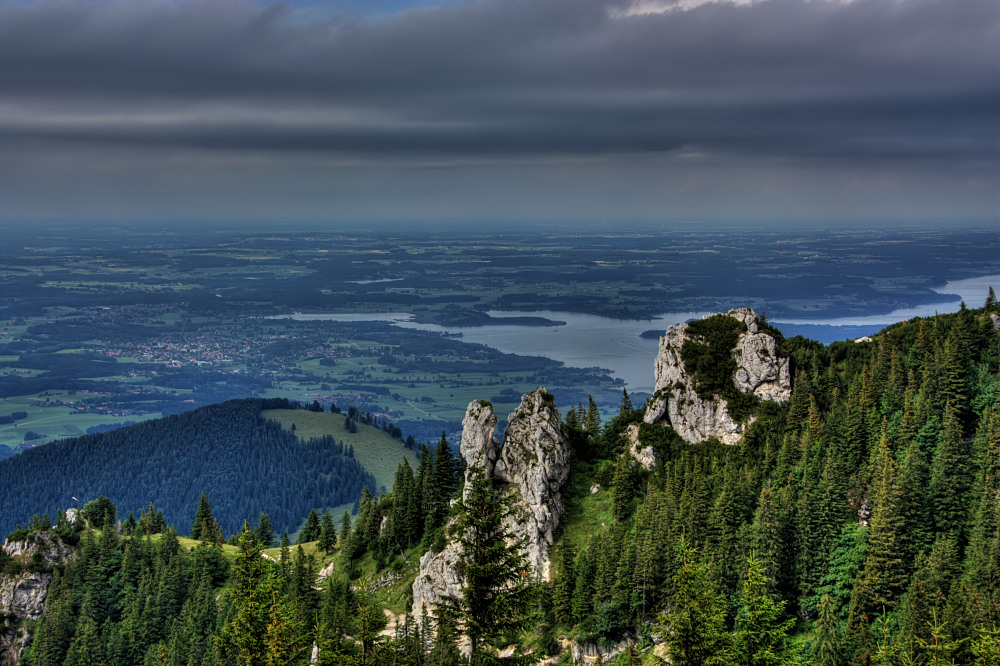 Auf der Kampenwand - Blick nach Prien am Chiemsee