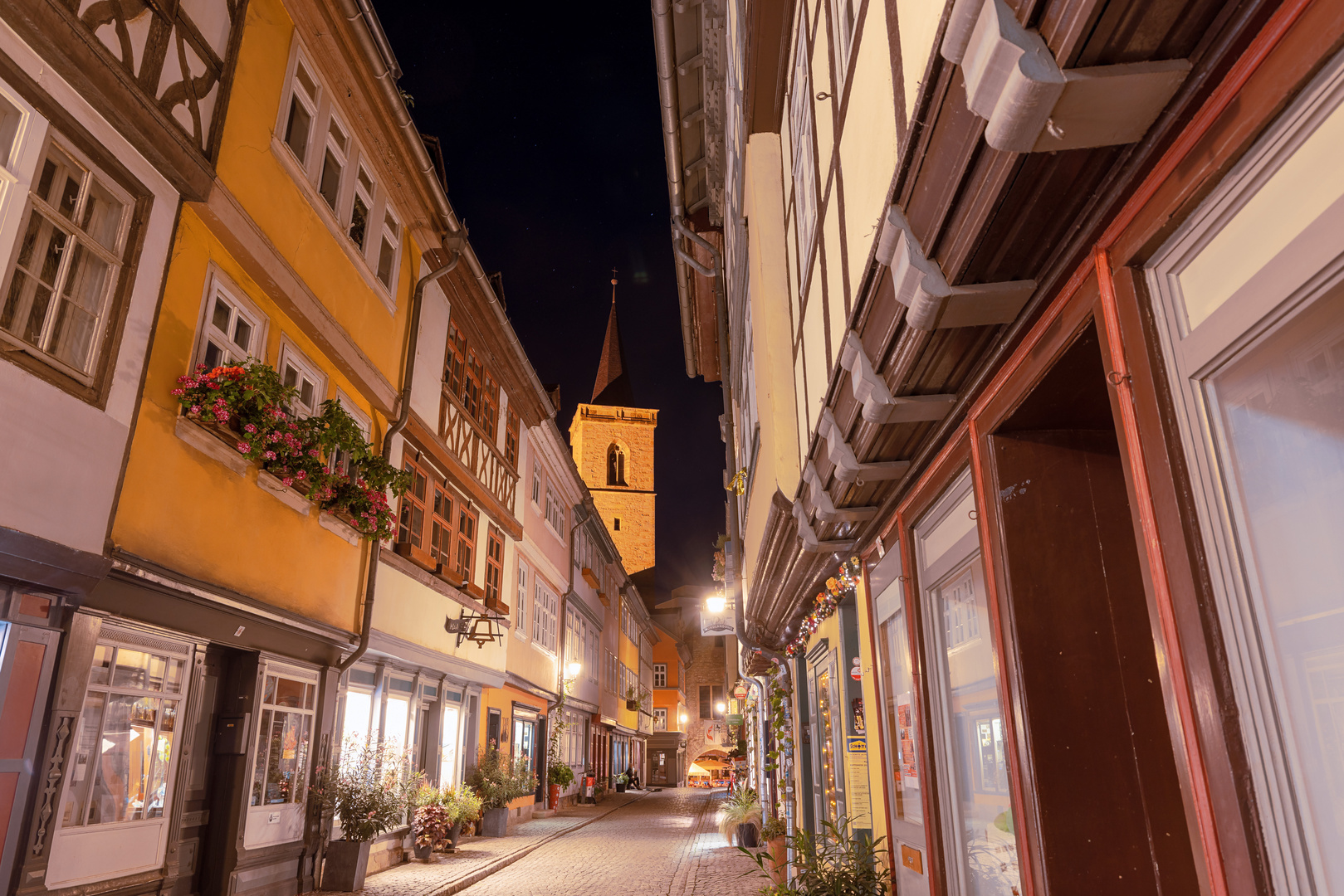 auf der Krämerbrücke bei Nacht