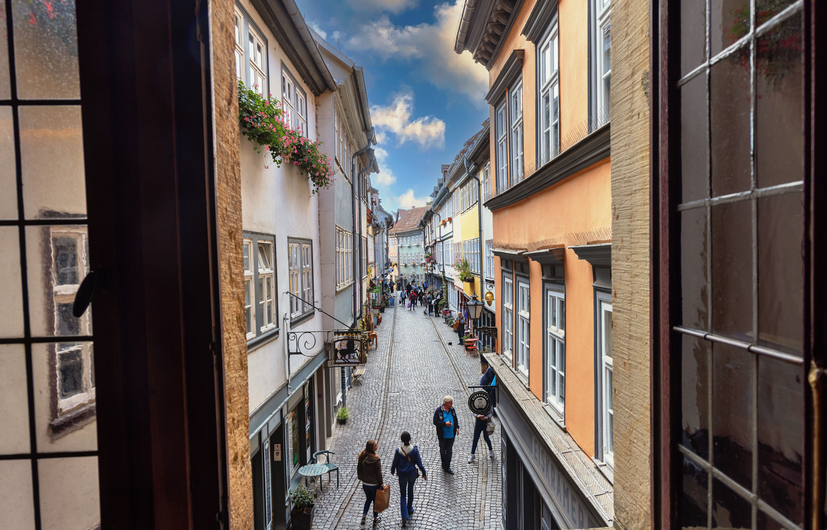 auf der Krämerbrücke in Erfurt