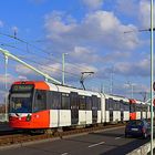 Auf der Mülheimer Rheinbrücke in Köln