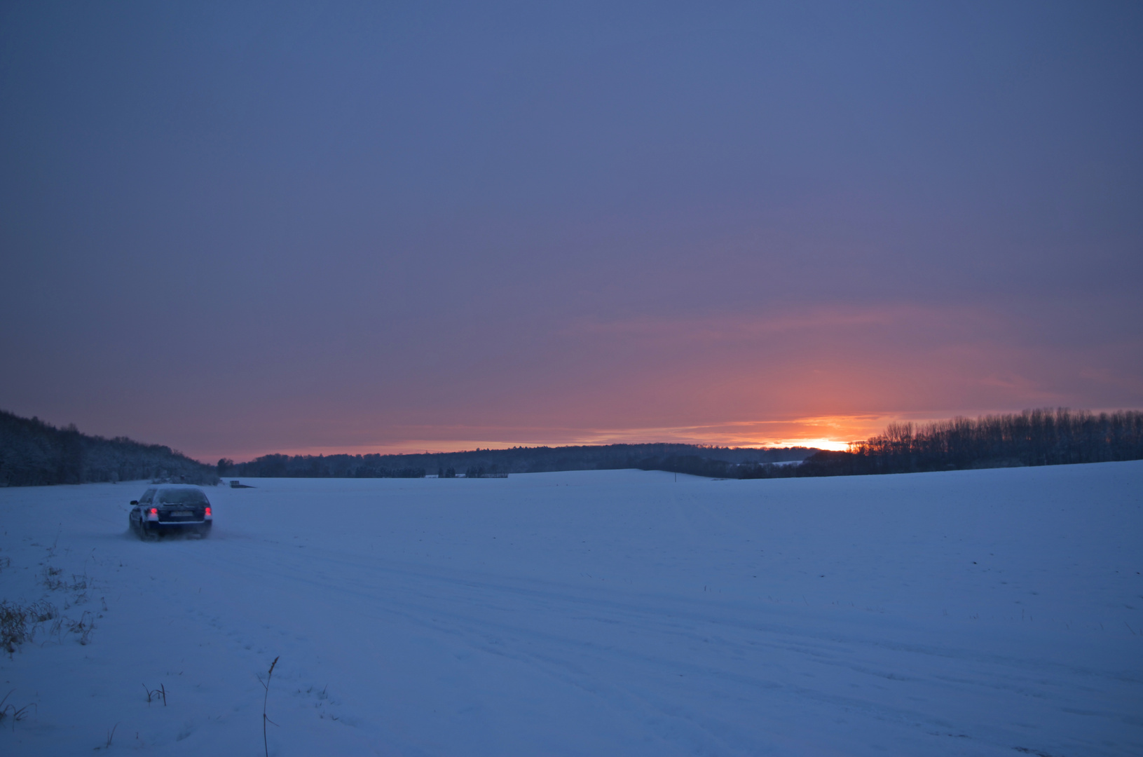 Auf der Schneepiste nach Nidda