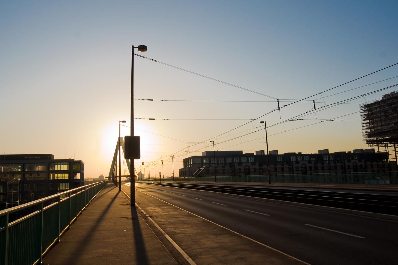 Auf der Severinsbrücke in Köln